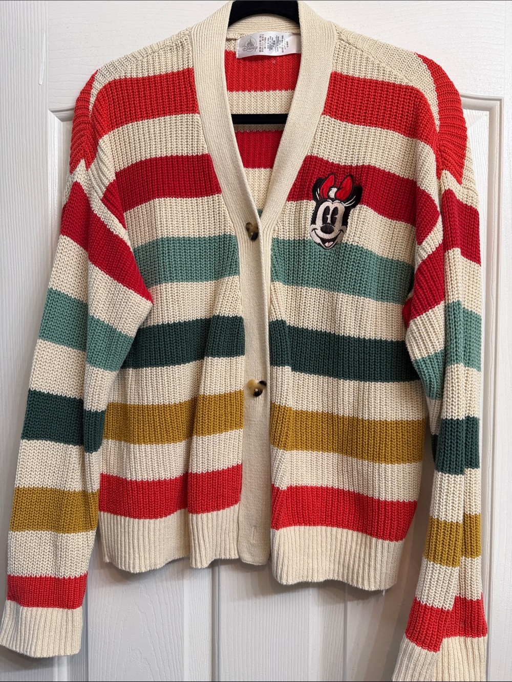 Disney Minnie Mouse Embroidered Striped Cardigan